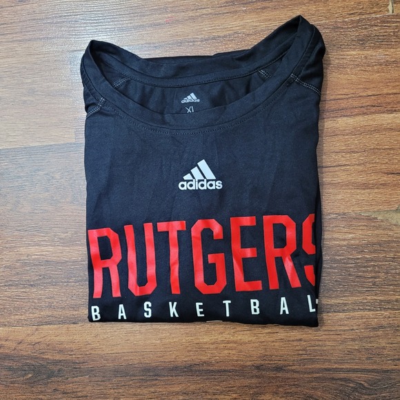 adidas Other - Adidas Rutgers Basketball T Shirt‎ Mens XL Climalite Black Red Athletic